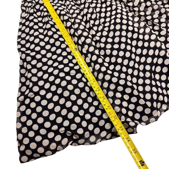 Aidan Mattox Polkadot Cocktail Dress Sz.6 Black Cream Silk Event Coquette - Picture 10 of 13